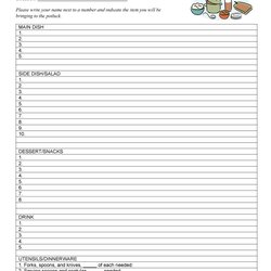 Magnificent Best Potluck Sign Up Sheets For Any Occasion Sheet Template Printable Food Christmas Google