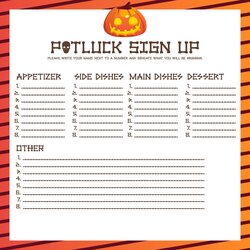 Peerless Printable Halloween Potluck Sign Up Sheet