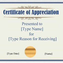 Free Editable Certificate Of Appreciation Template Word