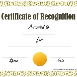 Perfect Free Certificate Samples Sample Templates Template Recognition Certificates
