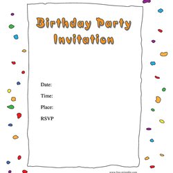Splendid Printable Birthday Invite Template Invitation