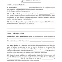 Spiffing Corporate Bylaws Template Fill Out Sign Online And Download Print Big