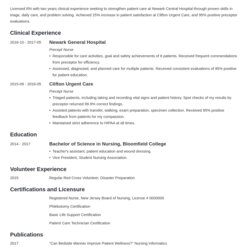 Eminent Resume Template For Nursing Student Example