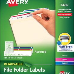 File Folder Label Template Database Avery Folders