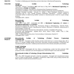 Mechanical Engineering Student Resume Templates At Template