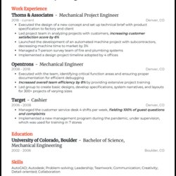 Tremendous The Evolution Of Mechanical Engineering Resume Examples Project Engineer Example