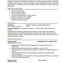 The Highest Quality Mechanical Engineer Qualifications Resume Williamson Ga Resumes Samples And Writing Guide