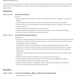 Spiffing Sample Resume For Mechanical Engineering Internship Template