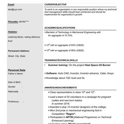 Excellent Mechanical Engineering Resume Templates Luxury For Engineer Freshers Template Format Samples Fresh