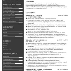 Exceptional Mechanical Engineer Resume Sample In Page
