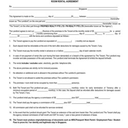 Supreme Room Rental Agreement In Word And Formats