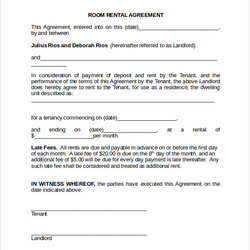 Free Room Rental Agreement Templates In Ms Word Google Docs Printable Lease Renting Basic Doc