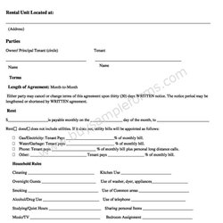 Room Rental Agreement Template Word Doc Simple Form Contract Sample Document Forms Cleaning Edit Easy Only