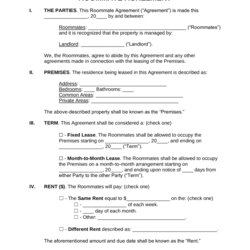 Admirable Roommate Lease Agreement Free Template Org Master Of Documents Rental Room Word