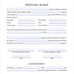 Excellent Free Sample Vehicle Bill Of Sale Templates In Ms Word Template