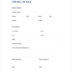 Spiffing Bill Of Sale Template Free Word Excel Documents Car Vehicle Easy Document Details Sales Templates