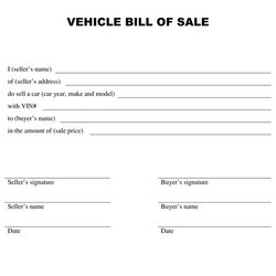 Download Free Vehicle Bill Of Sale Template Car Sell