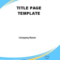 High Quality Title Page Template Business Excel Word In