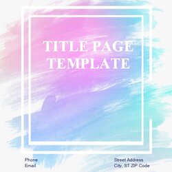Title Page Template Business Excel Word In Design