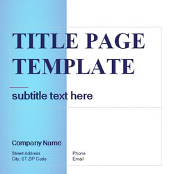 Supreme Printable Title Page Templates Ideas Word Template Free