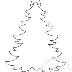 Peerless Christmas Tree Template To Print Coloring Page