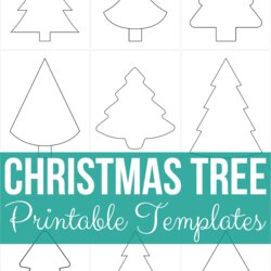 Preeminent Christmas Tree Templates Free Printable Outlines Patterns In All Cut Template Montage