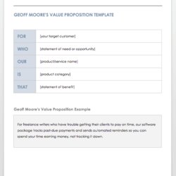 Outstanding Free Value Proposition Templates Template Moore Statement Positioning Word Management Consultant