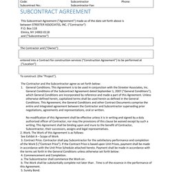 Brilliant Need Subcontractor Agreement Free Templates Here Contractor Completion Sample Work Certificate