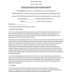 Need Subcontractor Agreement Free Templates Here Kb