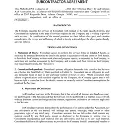 Spiffing Need Subcontractor Agreement Free Templates Here Warranty Collateral