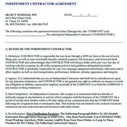 High Quality Subcontractor Agreement Template Free Download Sample Contractor Templates Company Contract