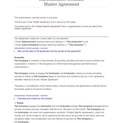 Perfect Subcontractor Agreement Template For Professional Services Contractor Templates Commonly
