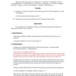 Marvelous Subcontractor Agreement Form Free Printable Documents Template Business Contractor Simple Plan