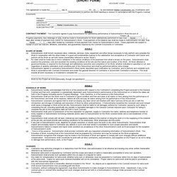 Fine Free Subcontractor Agreement Templates Word Kb
