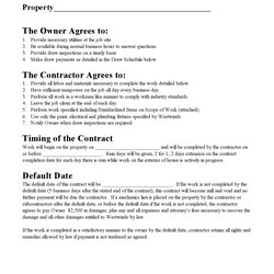 Capital Free Printable Subcontractor Agreement Form Word