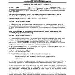 Swell Need Subcontractor Agreement Free Templates Here Subcontract