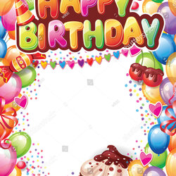 Superb Free Printable Happy Birthday Templates Card Banner Stock Vector Template For