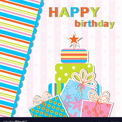 Very Good Template Birthday Greeting Card Royalty Free Vector Image