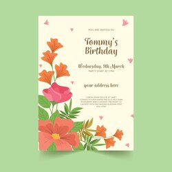 Marvelous Free Vector Floral Birthday Card Template Design