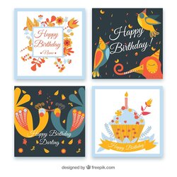 Superlative Free Vector Lovely Birthday Card Template Collection