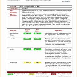 Excel Weekly Status Report Template Employee Templates Project Ideas Of