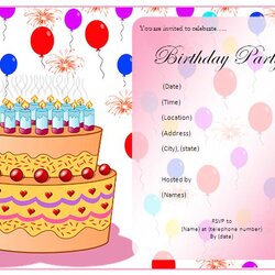 Fine Birthday Party Invitation Template Word Database Templates List Card Printable Invitations Invite Kids