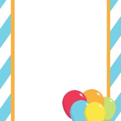 Perfect Free Printable Birthday Party Invitations Balloon Invitation Blue Stripes With