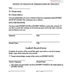 Free Printable Letter Of Eviction Form Generic Notice Template Sample Templates Quit Agreement Property Forms