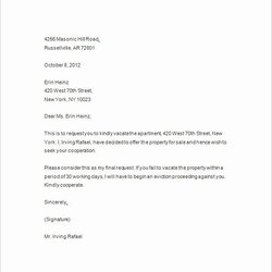 Perfect Eviction Letter Template Free Lovely Sample Notice Nonpayment