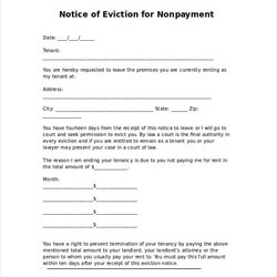 Very Good Free Samples Of Eviction Notice To Tenant Master Template Sample Letter For Non Payment