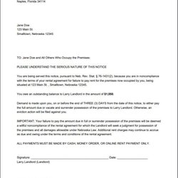 Admirable Make Your Free Eviction Notice Tenant Letters Notices Sample