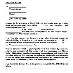 Eminent Printable Eviction Notice Template Sample Templates