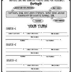 Superlative Bibliography Template For Elementary Students Perfect Ideas Original