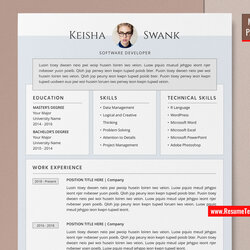 Out Of This World For Mac Pages Modern Resume Template Vitae Editable Curriculum Professional Creative Simple